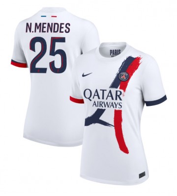 Paris Saint-Germain Nuno Mendes #25 Segunda Equipación Mujer 2024-25 Manga Corta